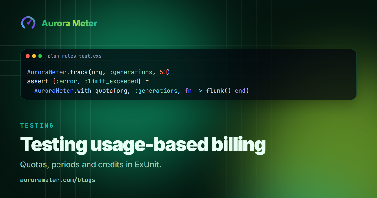 Testing Usage-Based Billing in Elixir: Quotas, Periods and Credits in ExUnit