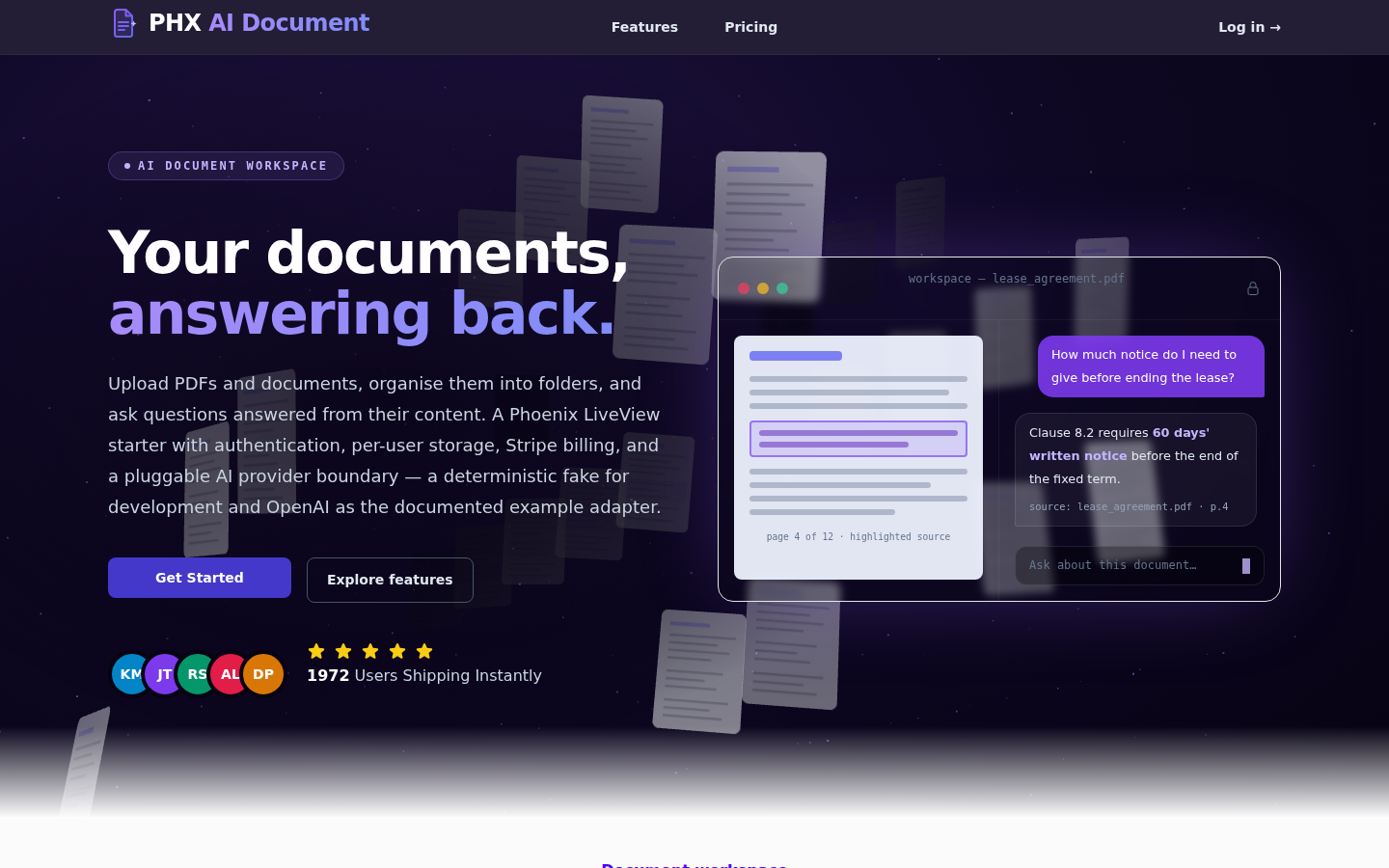 PHX AI Document Starter preview