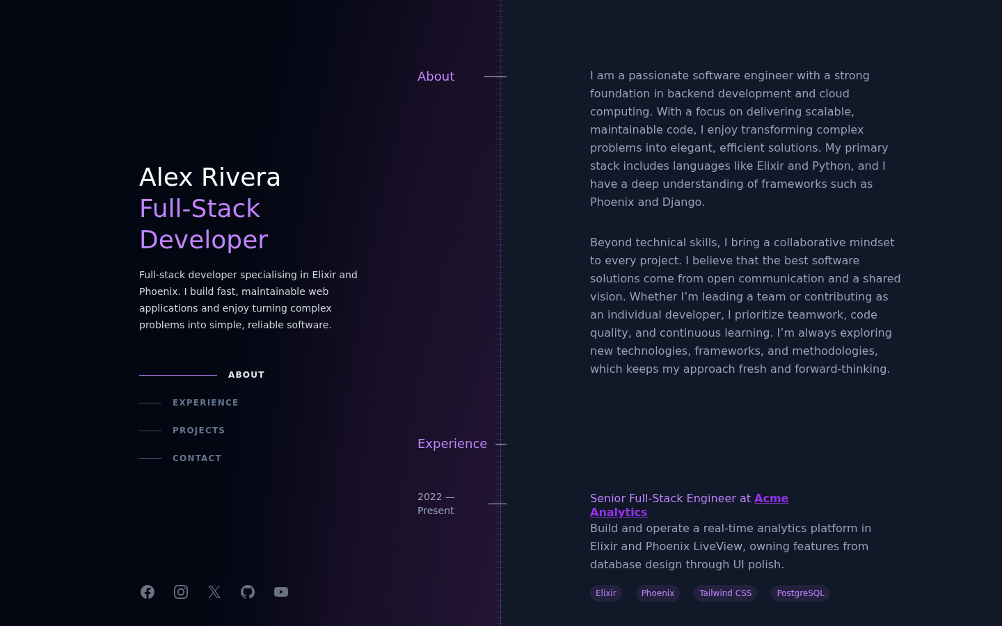 Developer Portfolio preview